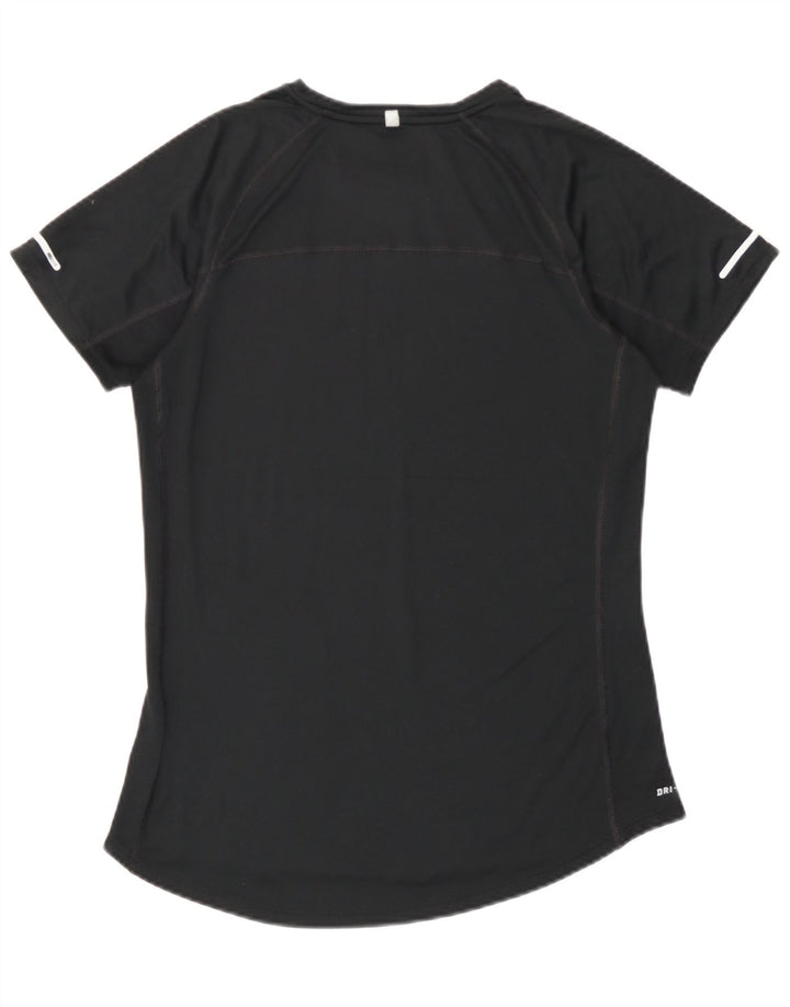 Nike Dame Dri Fit T-Shirt Top UK 12 Medium Sort Polyester