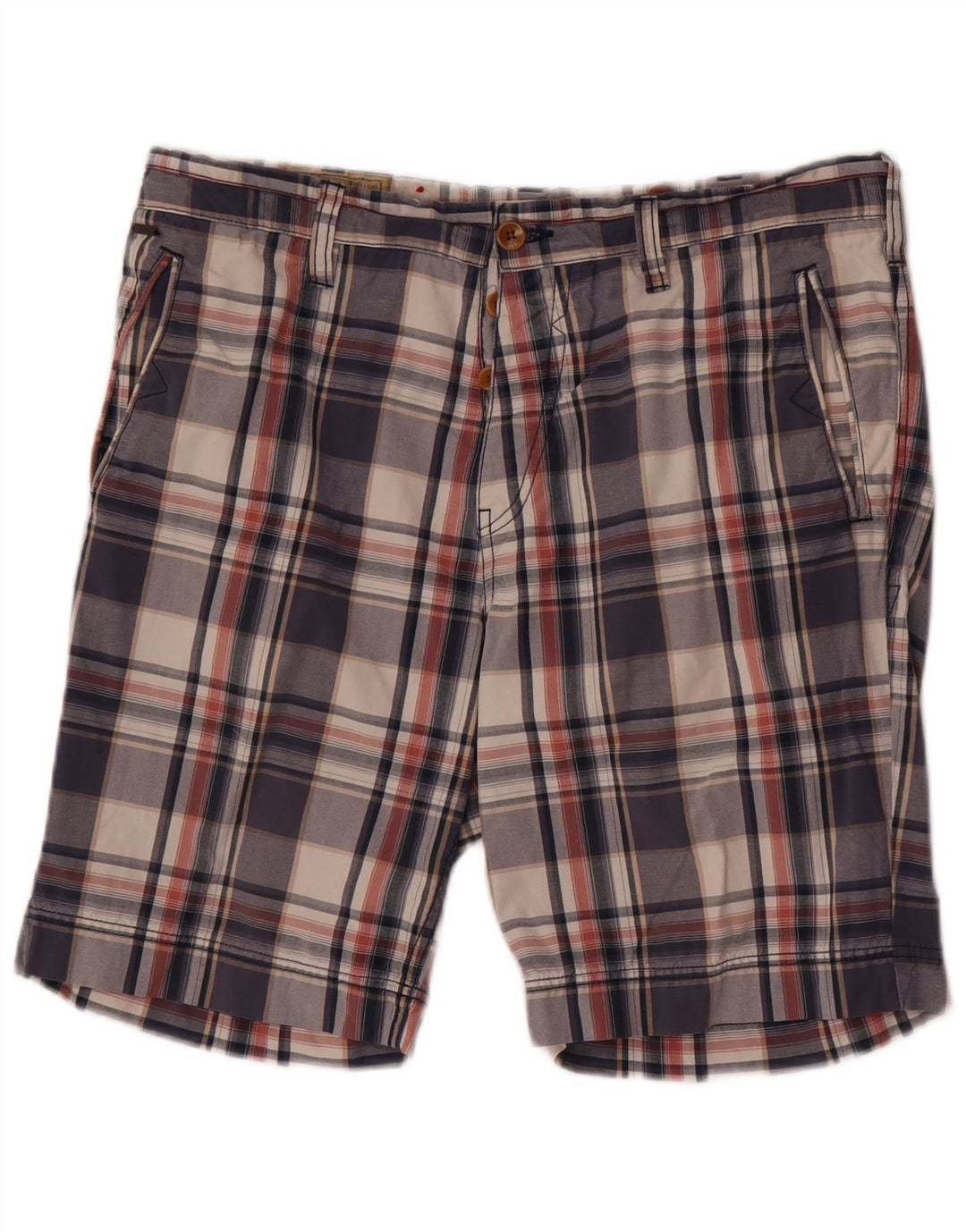 Guess Chino Shorts til mænd W34 Large Navy Blue Ternet Bomuld
