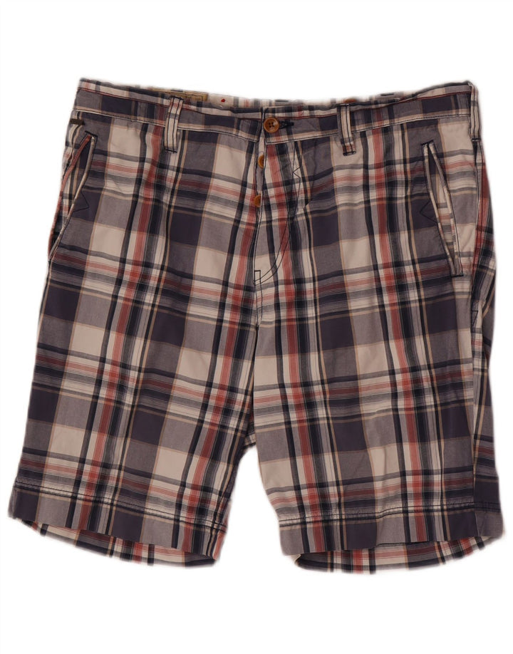 Guess Chino Shorts til mænd W34 Large Navy Blue Ternet Bomuld