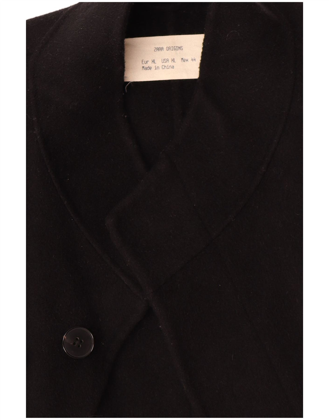Zara Herre Overfrakke UK 44 XL Sort Uld