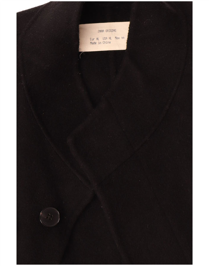 Zara Herre Overfrakke UK 44 XL Sort Uld