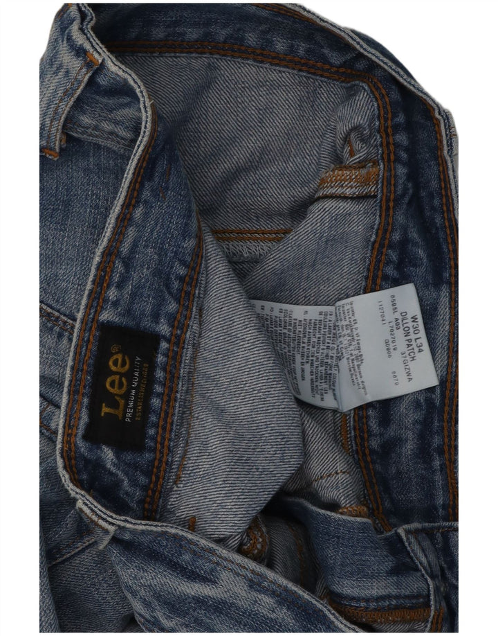 Lee Herre Dillon Patch Straight Jeans W30 L29 Blå Bomuld