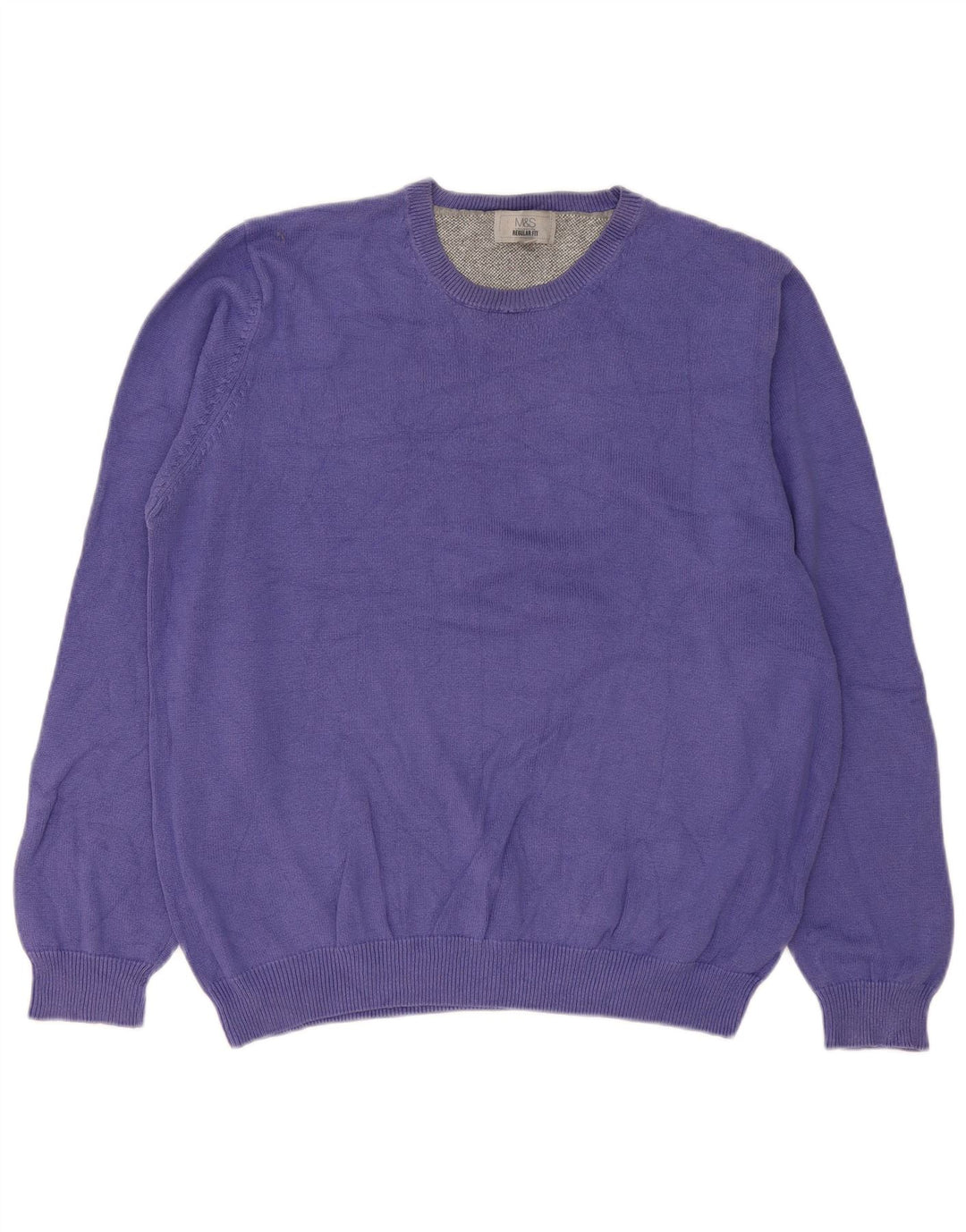 Marks & Spencer Herre Regular Fit Jumper Sweater med rund hals Stor lilla