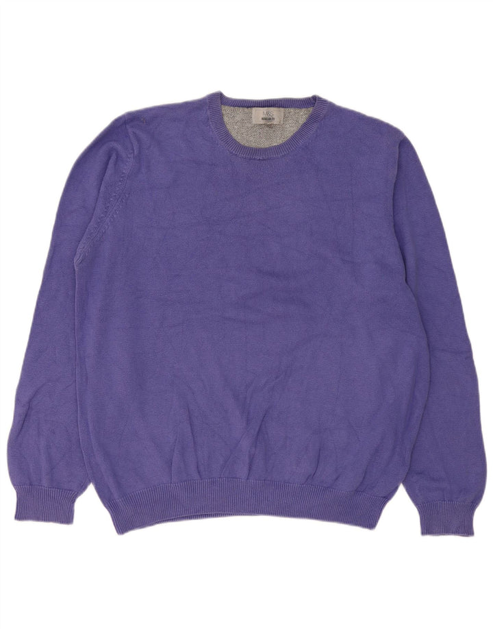 Marks & Spencer Herre Regular Fit Jumper Sweater med rund hals Stor lilla