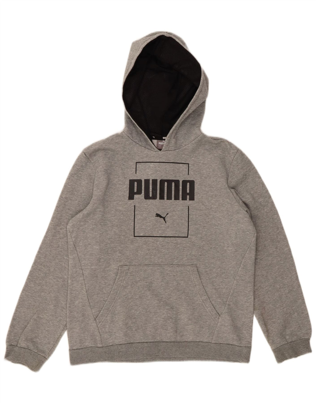 PUMA Grafisk hættetrøje til drenge 13-14 år Grå