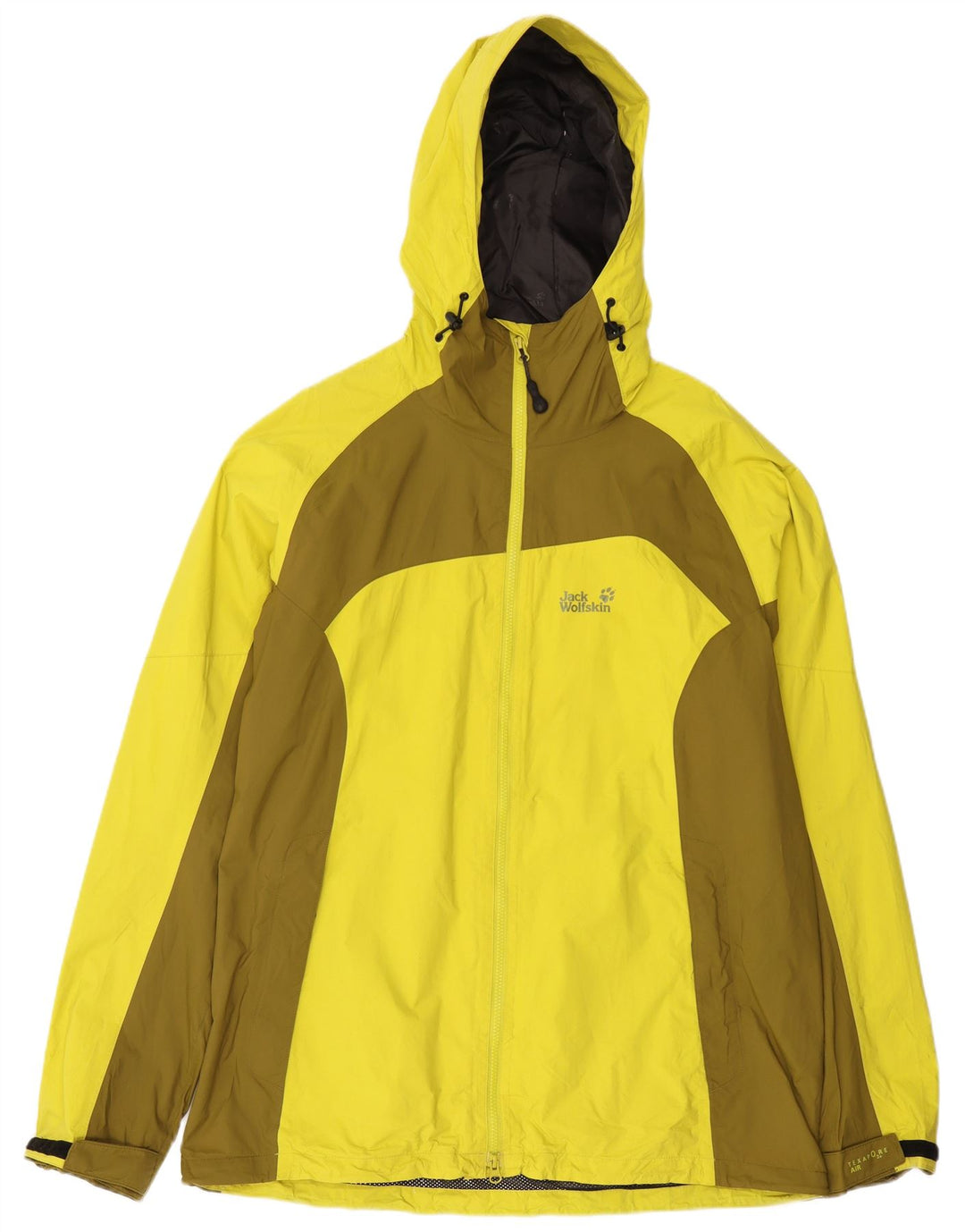 Jack Wolfskin Herre Hætte regnjakke UK 44 2XL Gul Colourblock