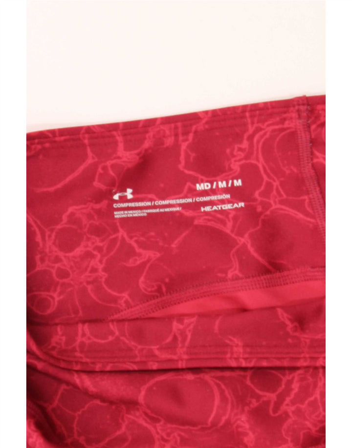 Under Armour Dame Heat Gear Abstrakt Mønster Leggings UK 12 Medium Red