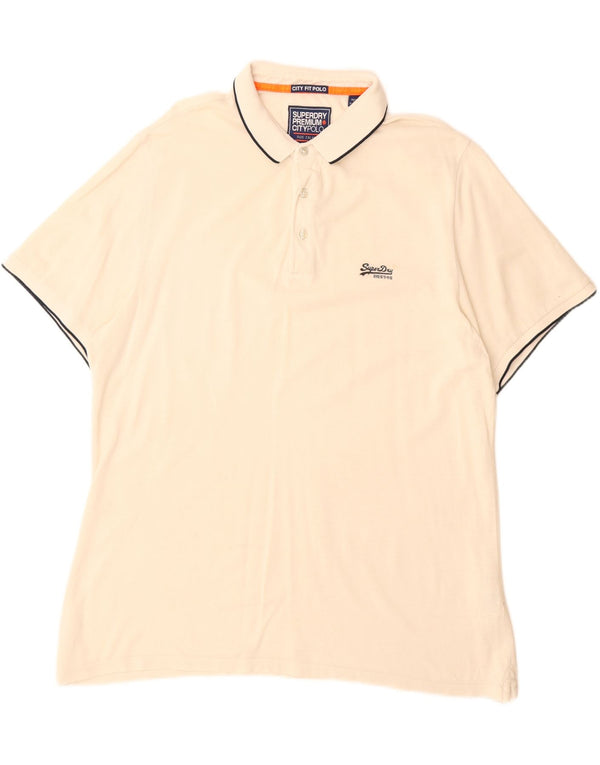 Superdry Polo Shirt til mænd 2XL Off White Bomuld