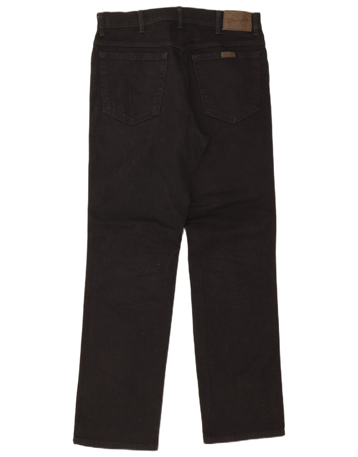 Wrangler Herre Regular Fit Straight Jeans W34 L32 Sort Bomuld