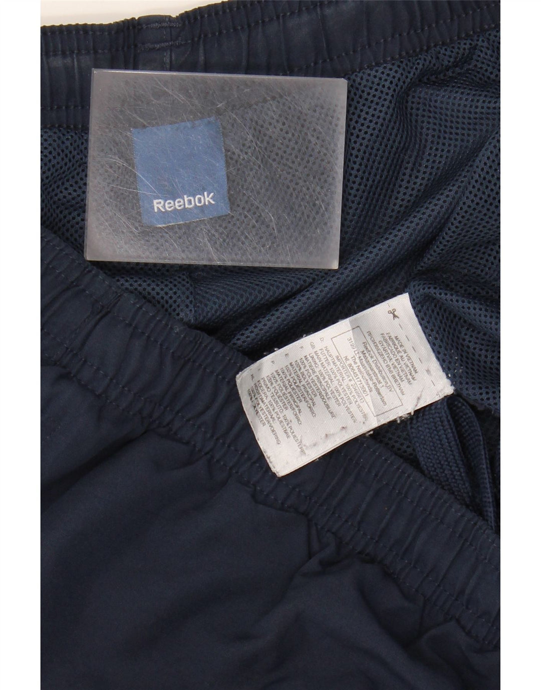 REEBOK Mens Tracksuit Trousers Joggers Medium Navy Blue Polyester