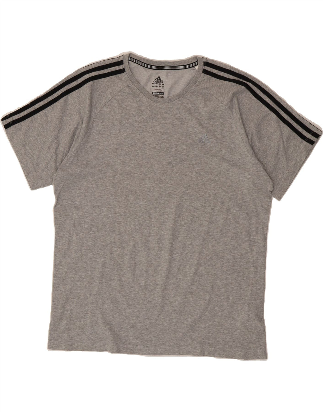 ADIDAS Mens Clima 365 T-Shirt Top Large Grey Cotton Vintage Adidas and Second-Hand Adidas from Messina Hembry 