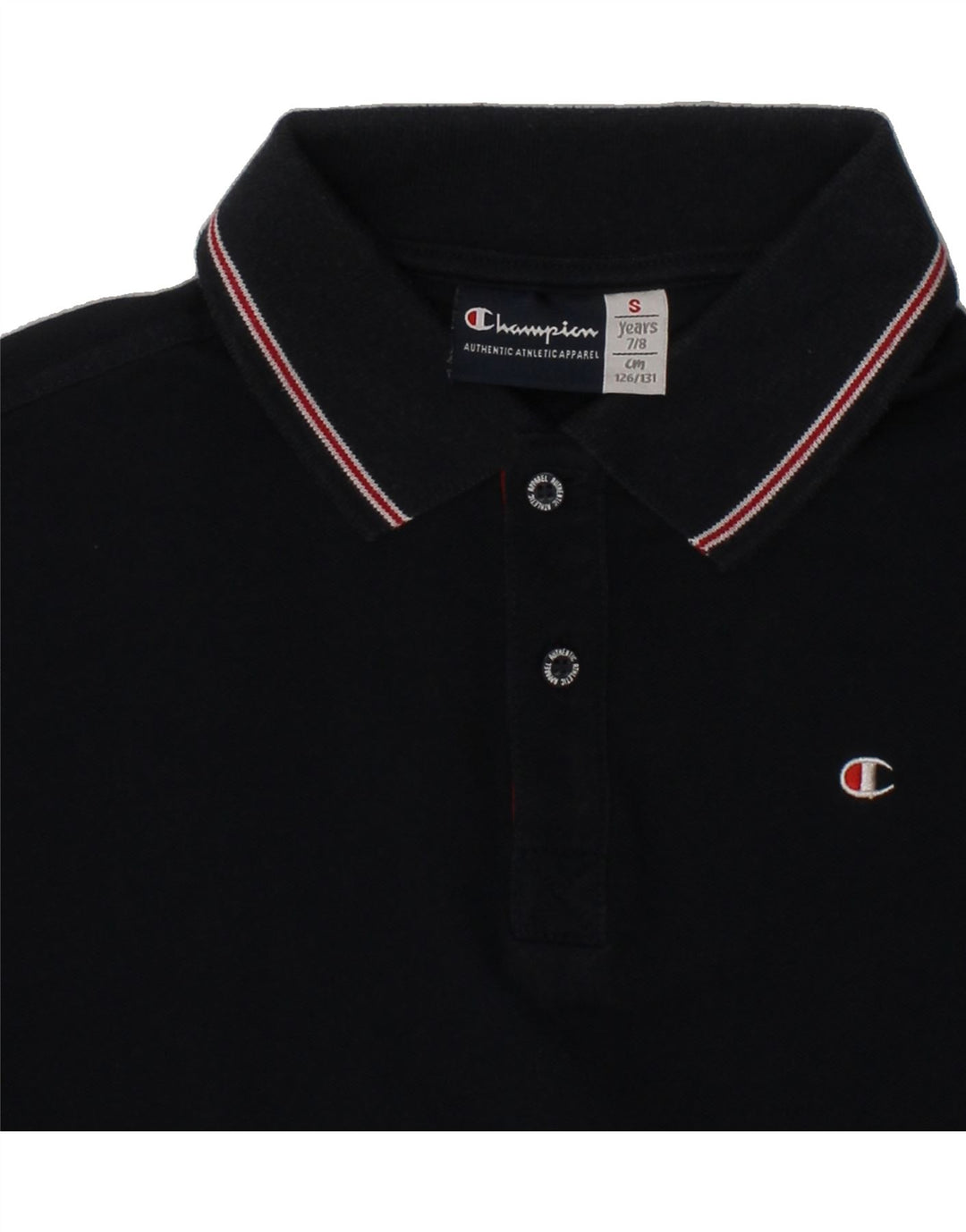CHAMPION Boys Polo Shirt 7-8 Years Small Navy Blue Cotton Vintage Champion and Second-Hand Champion from Messina Hembry 