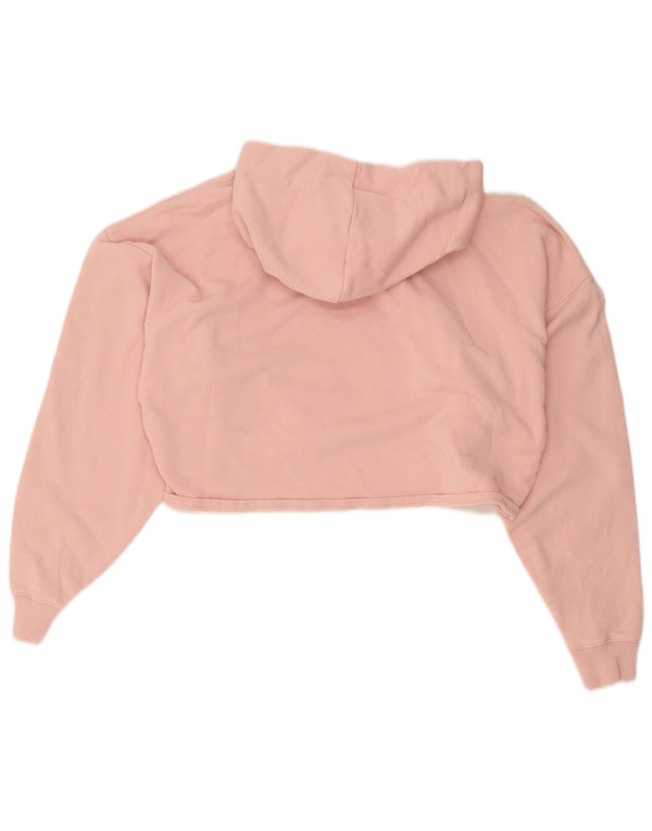 Calvin Klein Jeans Dame Oversized Crop Hoodie Jumper UK 10 Small Pink