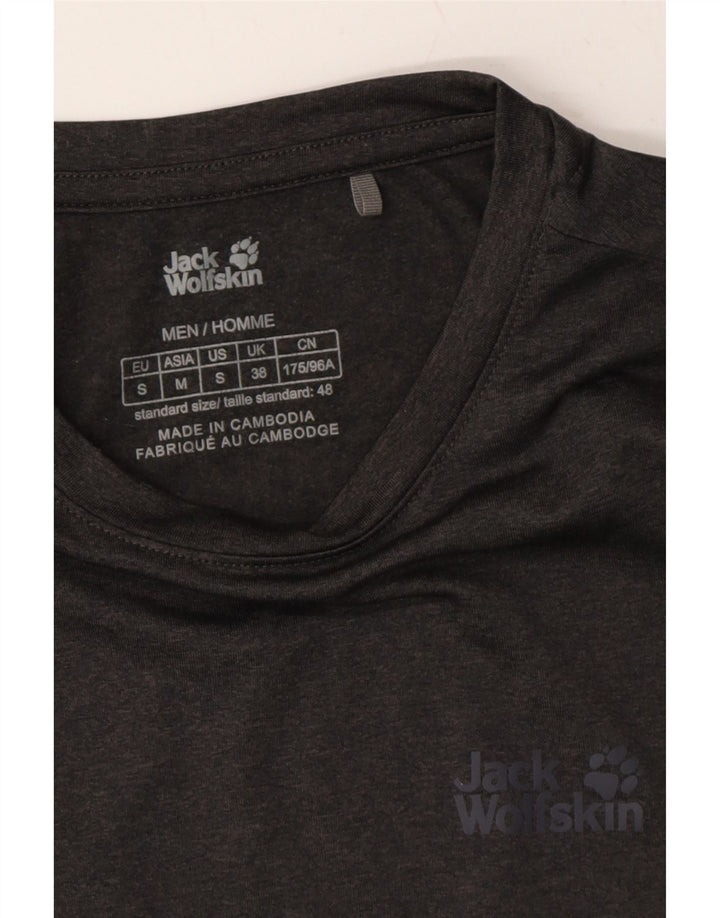 JACK WOLFSKIN Mens Top Long Sleeve UK 38 Small Grey Polyester Vintage Jack Wolfskin and Second-Hand Jack Wolfskin from Messina Hembry 
