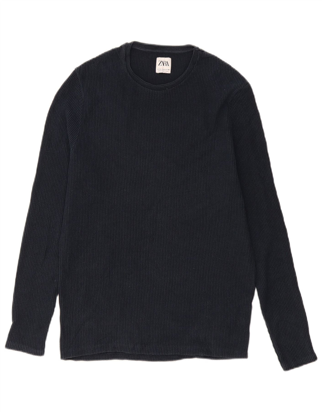 Zara Herre Top Langærmet Medium Marineblå