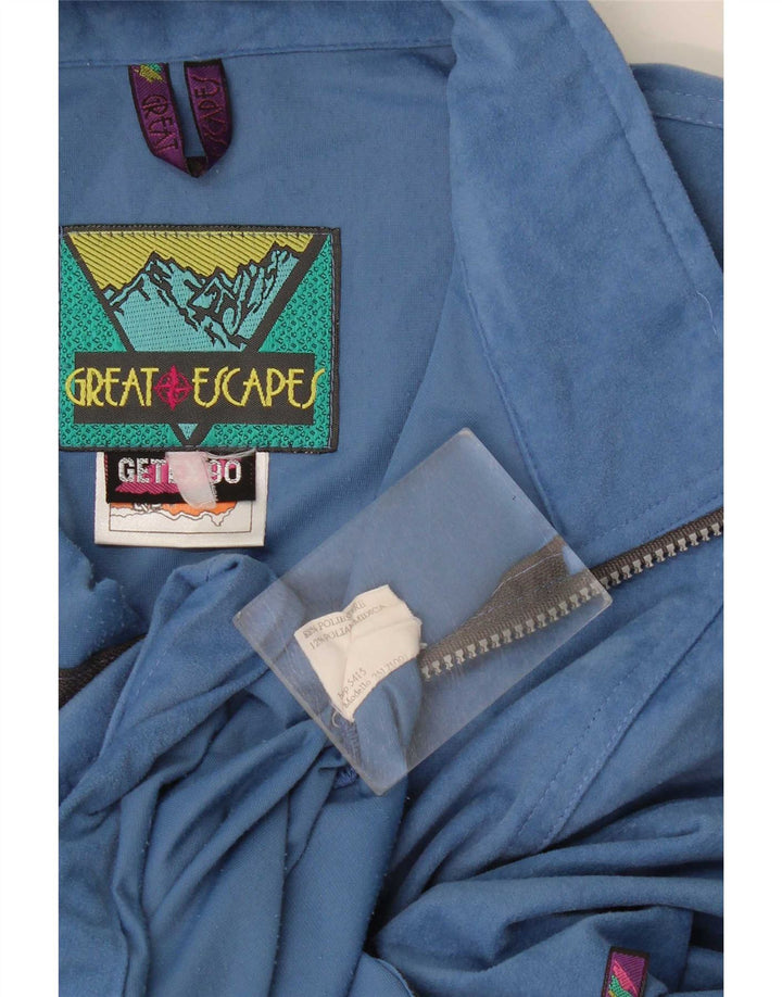 Great Escapes Herre grafisk velour træningsdragt topjakke XL blå polyester
