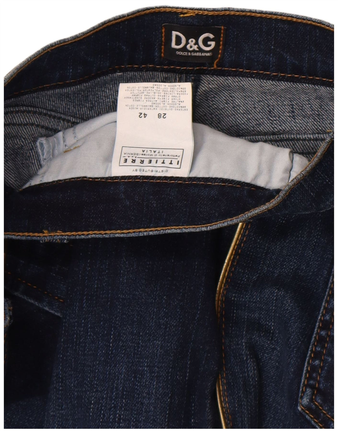 Dolce & Gabbana Dame Grafiske Slim Jeans IT 42 Medium W28 L34 Navy Blue