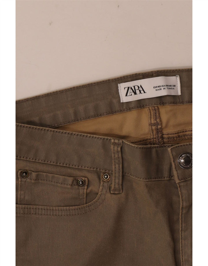 Zara Dame Skinny Jeans EU 40 Medium W30 L26 Khaki