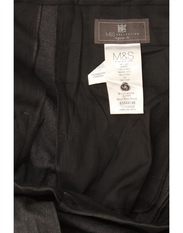 Marks & Spencer Herre Regular Fit Suit Bukser W44 L31 Grå uld