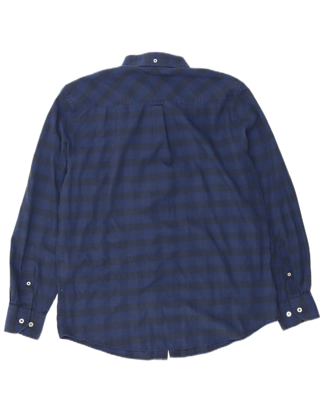 BEN SHERMAN Mens Heritage Shirt Medium Navy Blue Check Cotton