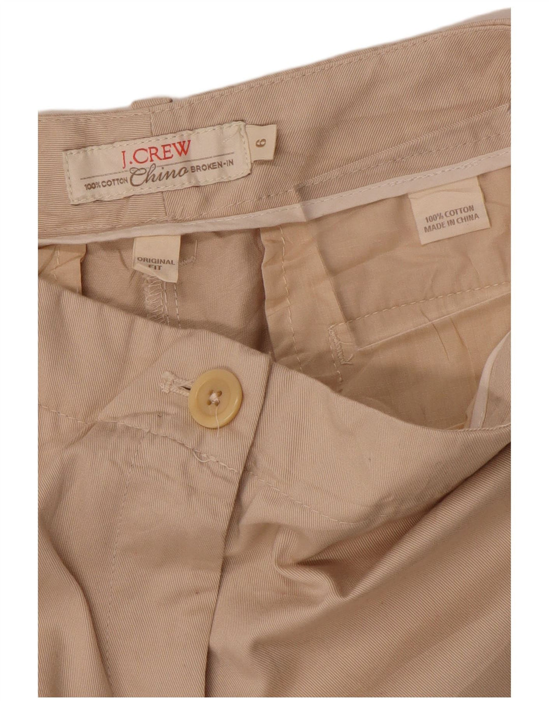 J. CREW Original Fit Chinobukser til kvinder US 6 Medium W32 L29 Beige