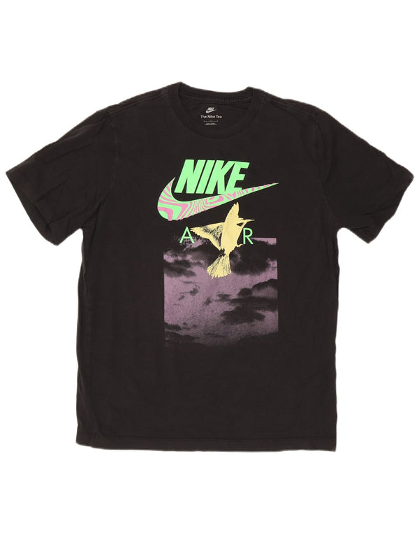 Nike grafisk T-shirt top til mænd, stor sort bomuld