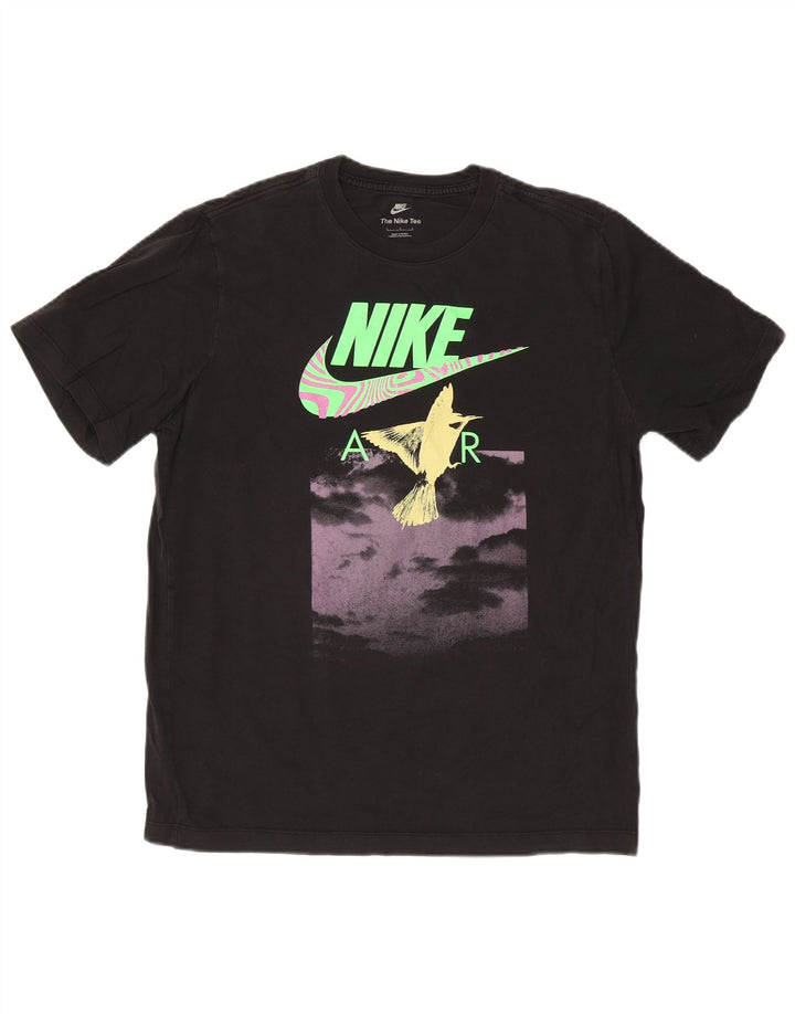 Nike grafisk T-shirt top til mænd, stor sort bomuld