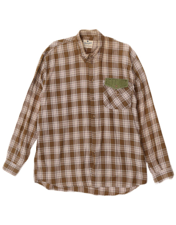 Wrangler herre flannelskjorte XL brun ternet