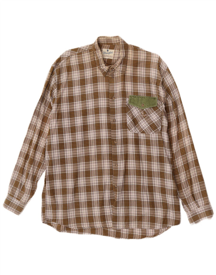 Wrangler herre flannelskjorte XL brun ternet