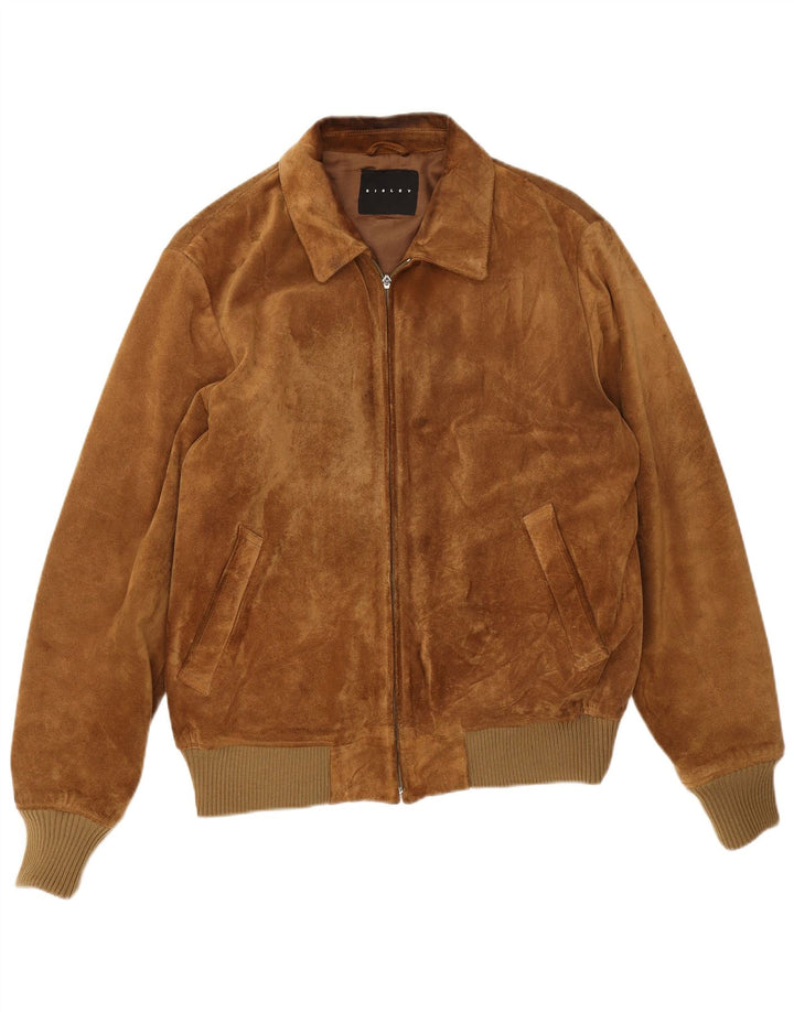 Sisley Herre Ruskind Bomber Jacket UK 36 Lille Brun