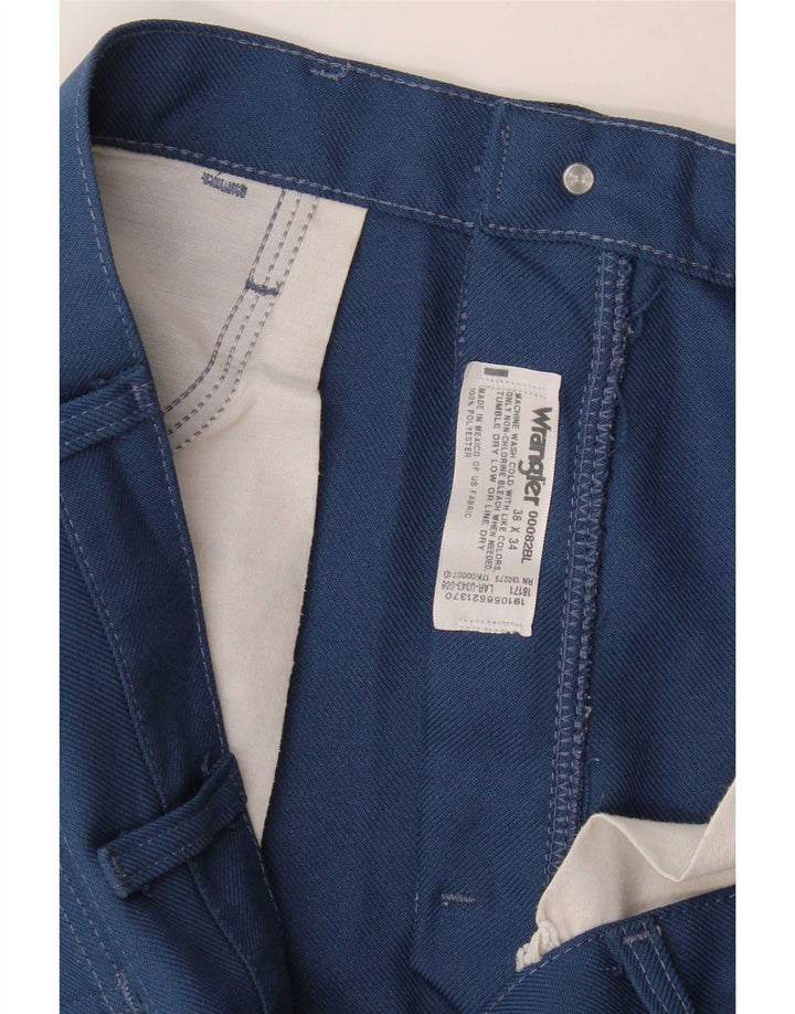 Wrangler Straight Casual Bukser til mænd W38 L34 Blå Polyester