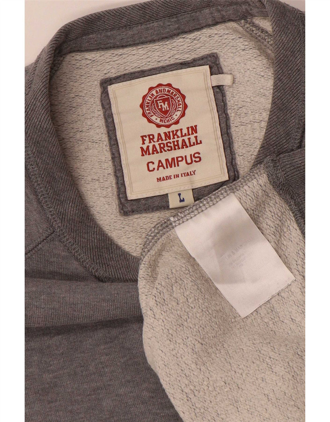 Franklin & Marshall Sweatshirt til mænd, stor, grå flækket