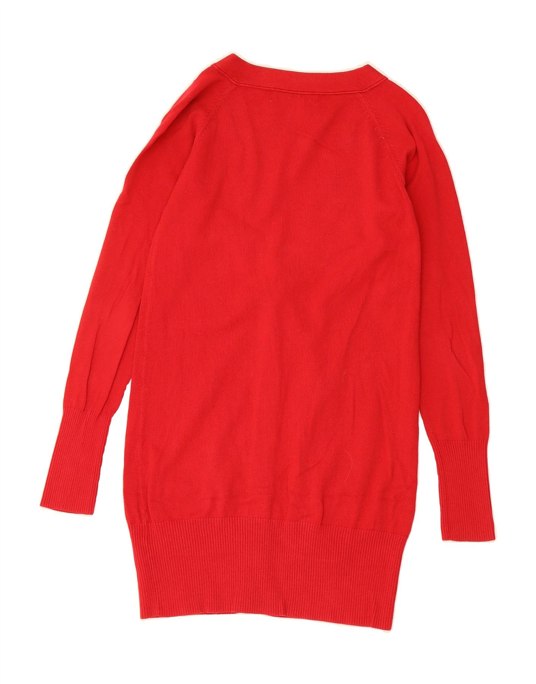 ZARA Womens Longline Cardigan Sweater UK 12 Medium Red Cotton Vintage Zara and Second-Hand Zara from Messina Hembry 