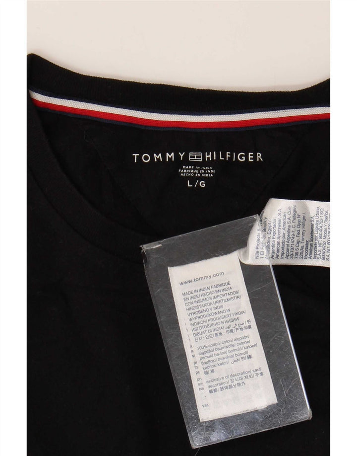 Tommy Hilfiger Herre T-Shirt Top Stor Sort Bomuld