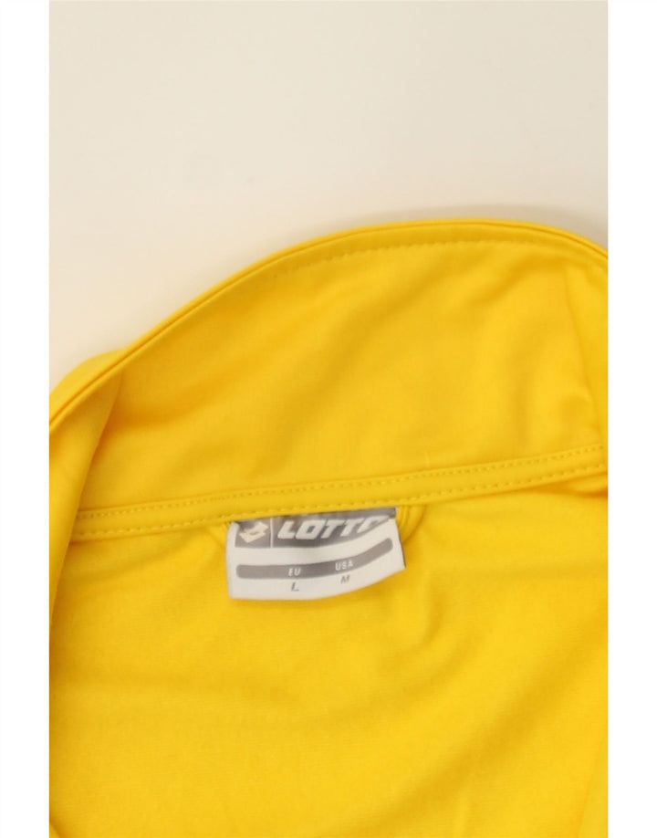 LOTTO Mens Tracksuit Top Jacket Large Yellow Colourblock Polyester Vintage Lotto and Second-Hand Lotto from Messina Hembry 