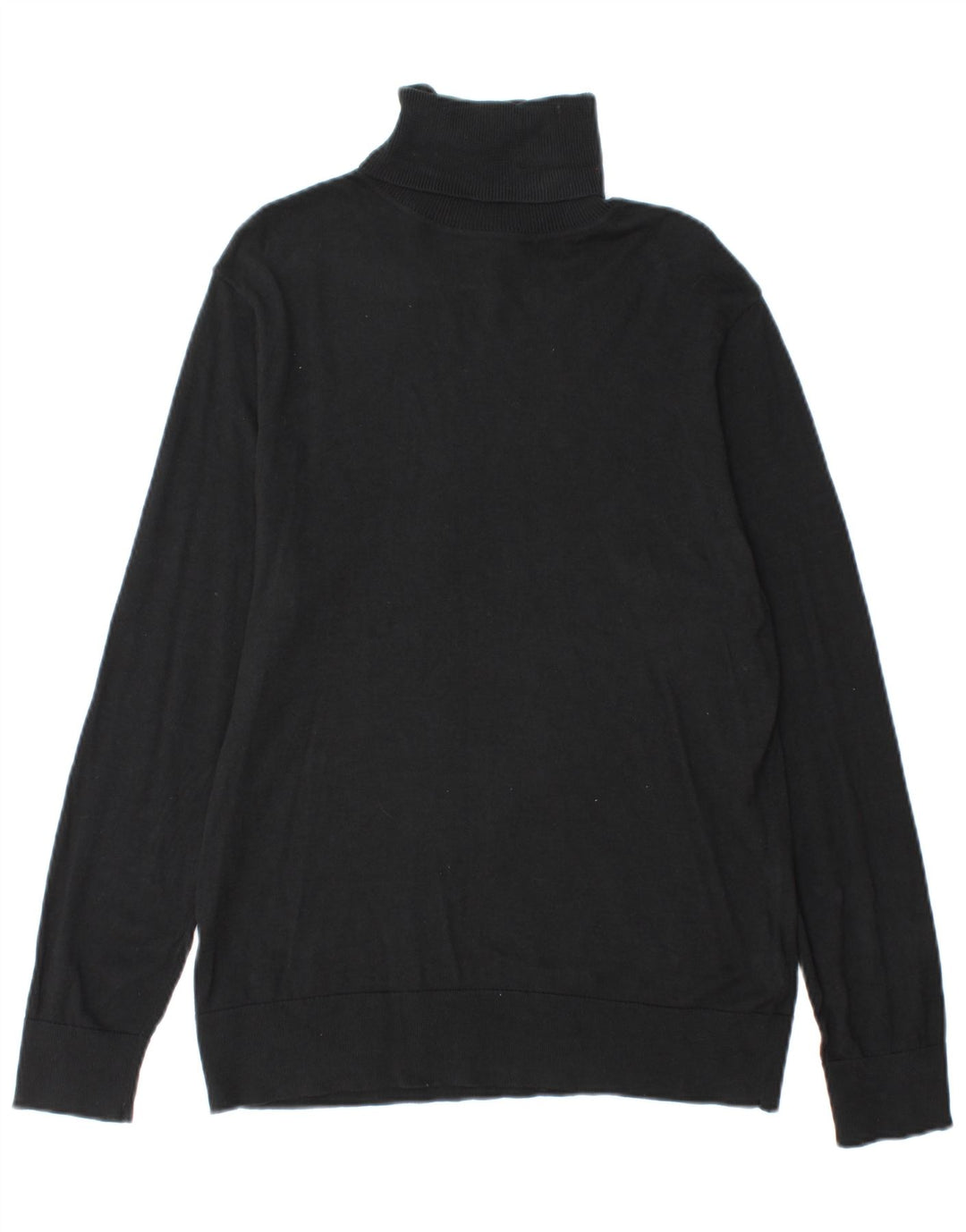 Chaps Dame Roll Neck Jumper Sweater UK 16 Large Black Bomuld