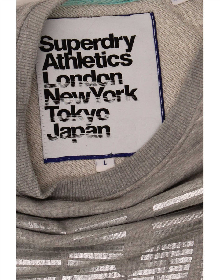 Superdry Graphic Sweatshirt Jumper UK 16 Large Grå Flecked