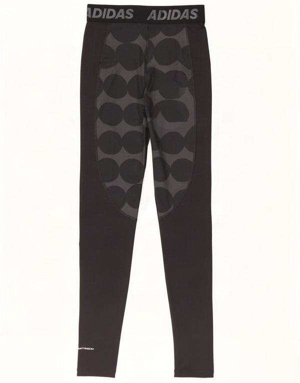 Adidas Dame Marimekko Grafiske Leggings UK 8/10 Small Black Polka Dot