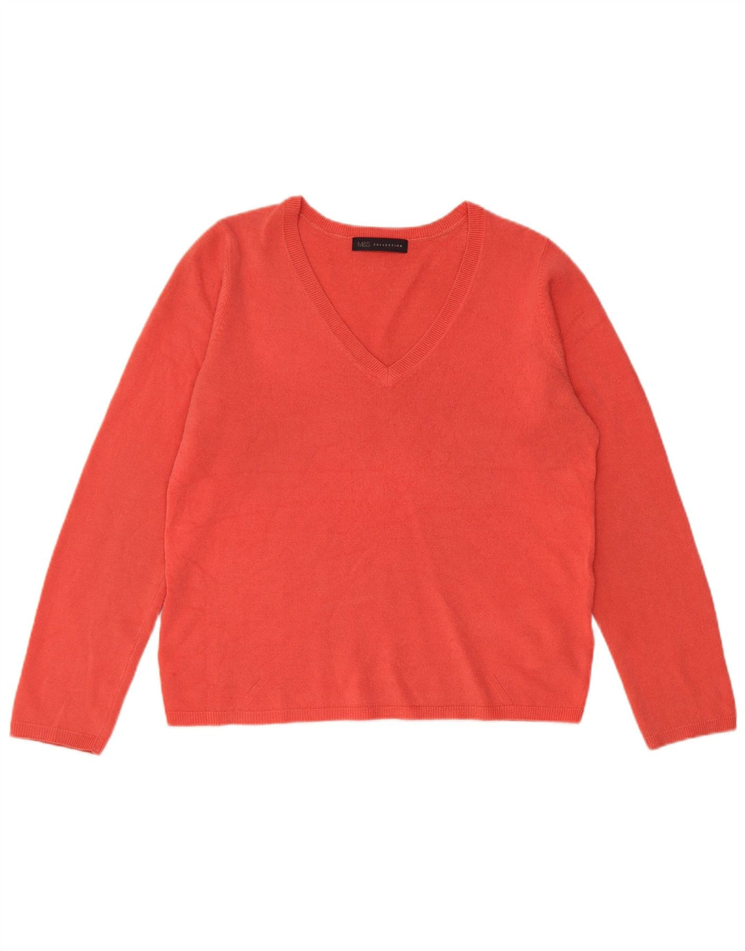 Marks & Spencer Dame V-hals sweater UK 12 Medium Rød Akryl