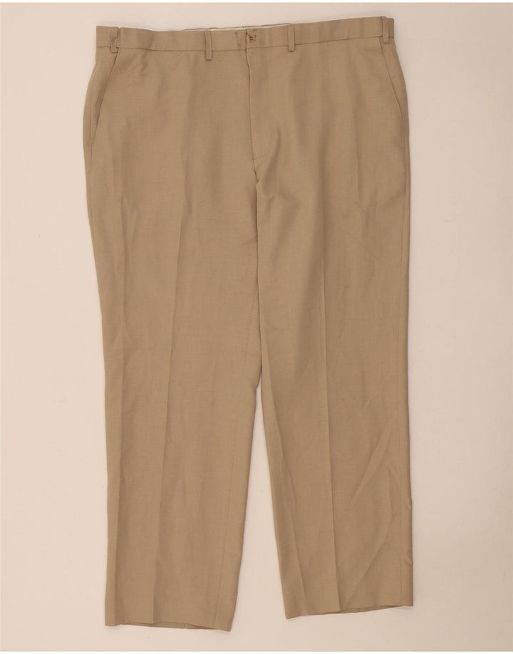 MARKS & SPENCER Lige chinobukser til mænd W42 L31 Beige polyester