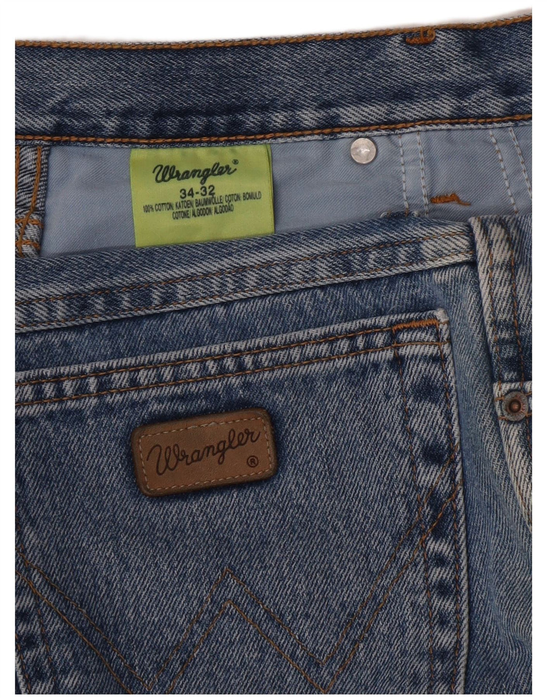 Wrangler Straight Jeans til mænd W34 L32 blå bomuld