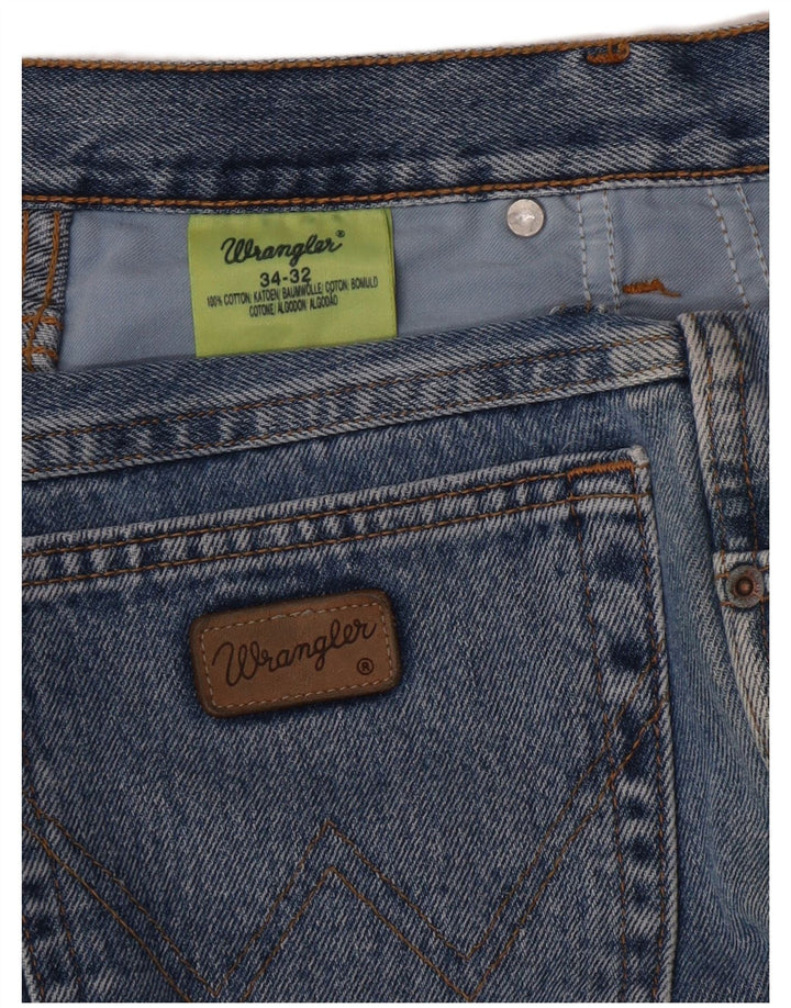 Wrangler Straight Jeans til mænd W34 L32 blå bomuld