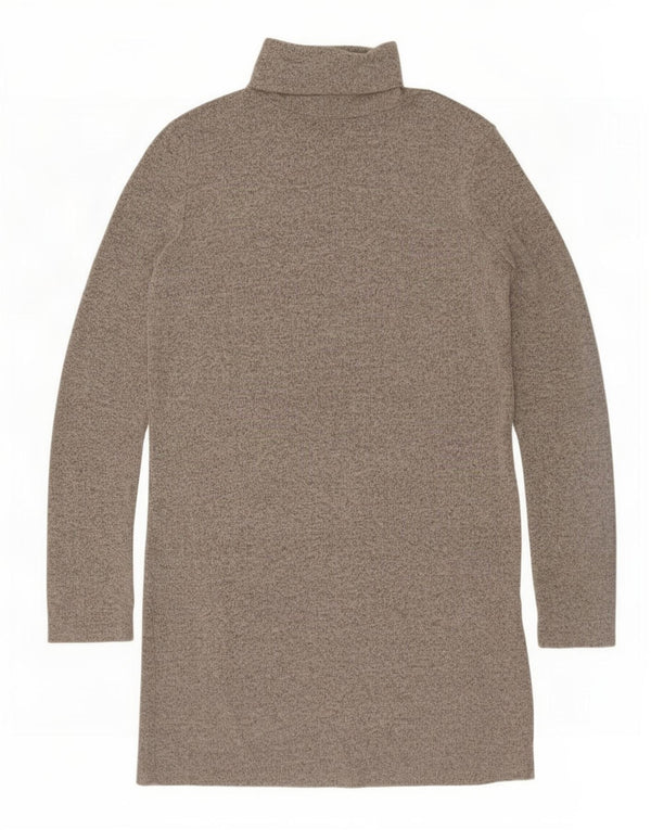Zara Dame Langærmet Jumper Dress UK 10 Small Grå Flecked Polyester