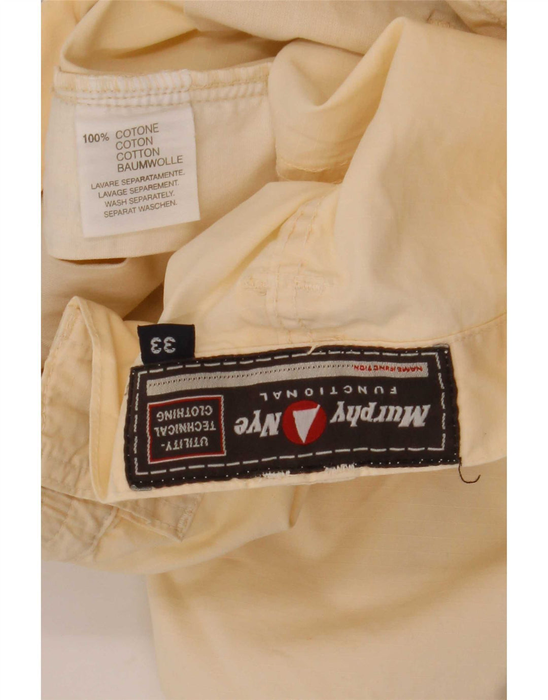 Murphy & Nye Herre Cargo Shorts W33 Medium Off White Bomuld