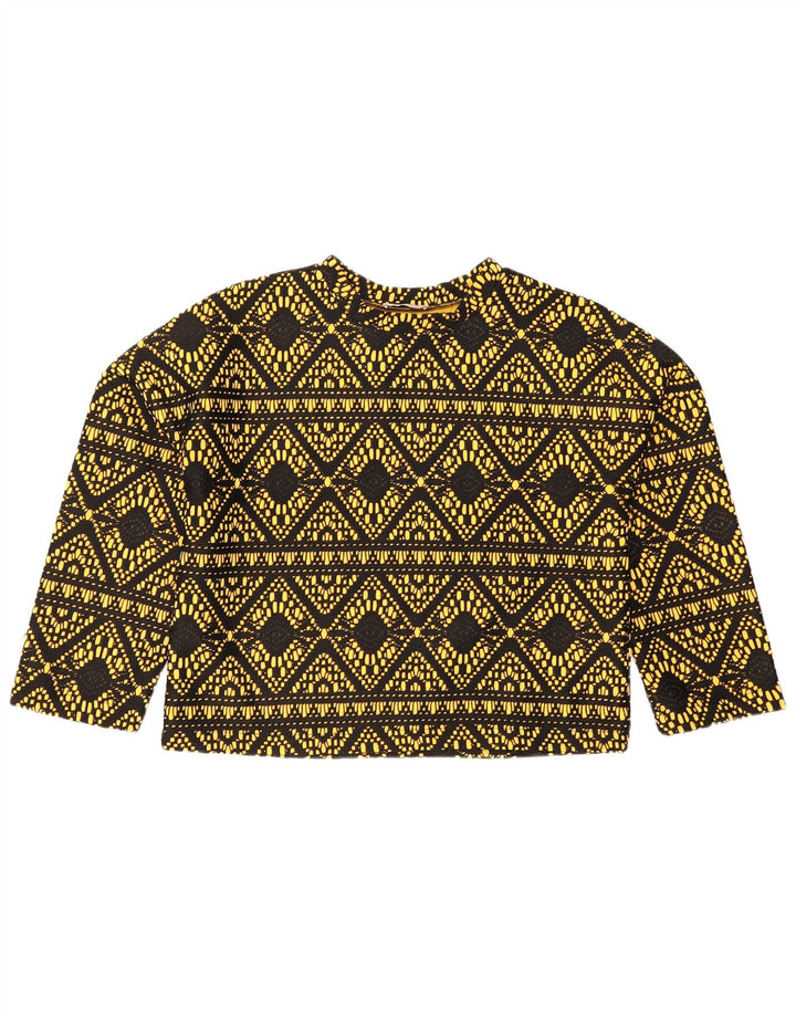 Zara Dame Trafaluc Oversized Top 3/4 ærme UK 10 Lille Sort Geometrisk