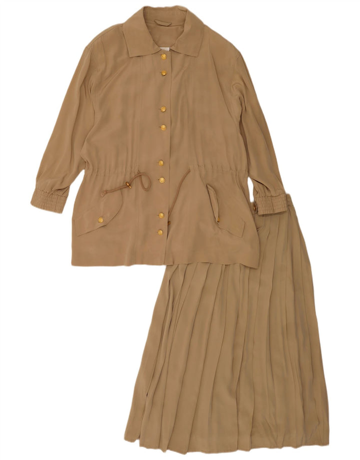 Apart Womens Oversized 2-delt nederdelsæt UK 10/12 Medium W28 Beige Silke
