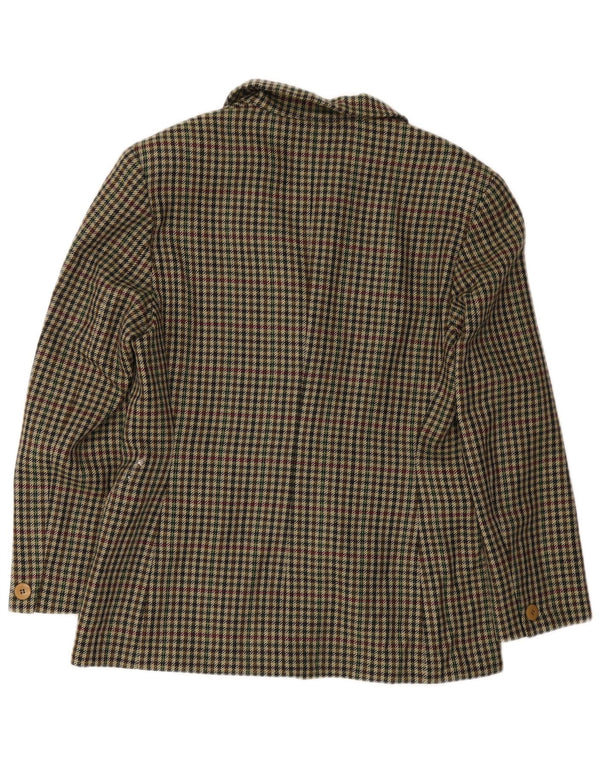 Max Mara Dame Weekend Blazer Jacket UK 16 Large Green Houndstooth