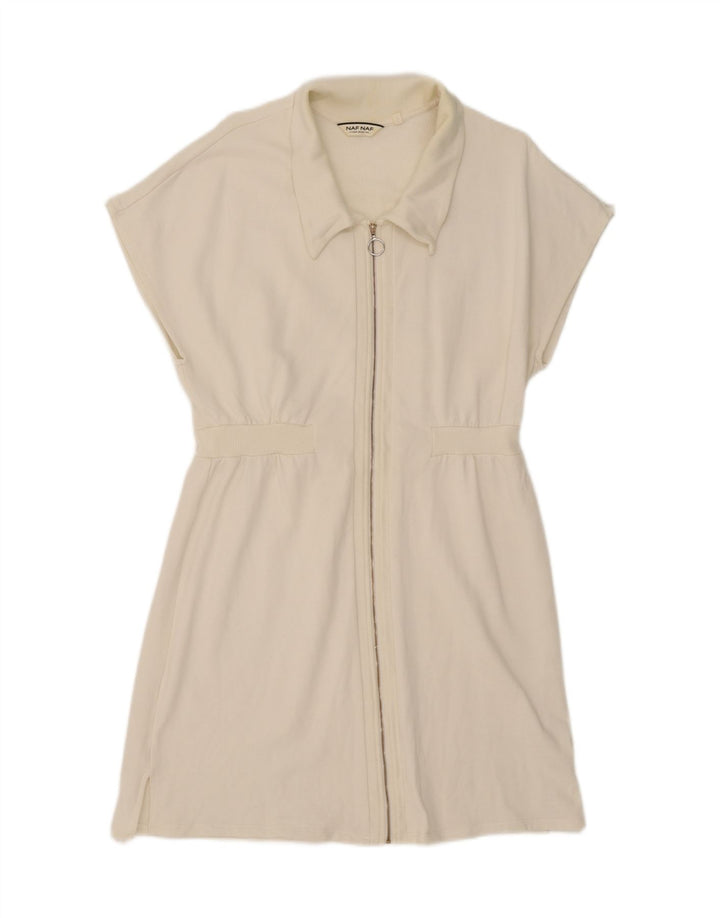 NAF NAF Womens A-Line Dress UK 18 XL White Vintage Naf Naf and Second-Hand Naf Naf from Messina Hembry 