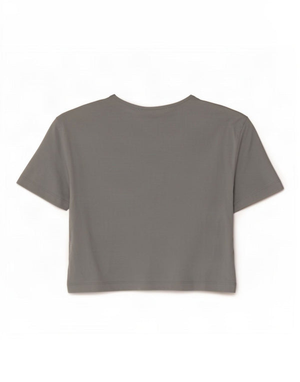 Zara Womens Crop T-Shirt Top UK 8 Small Grå