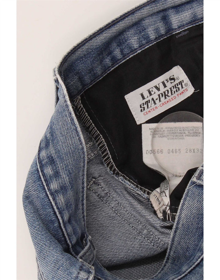 Levi's Dame Distressed Straight Jeans W28 L32 Blå Bomuld